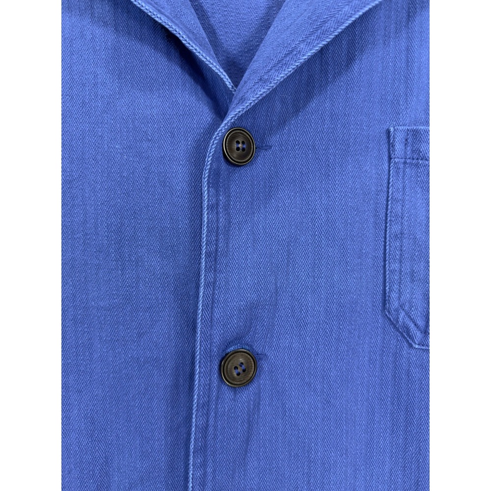 Wolf Clothing Herringbone French Chore Jacket 60s Bugatti Blue Cotton Twill 4XL - Picture 3 of 12